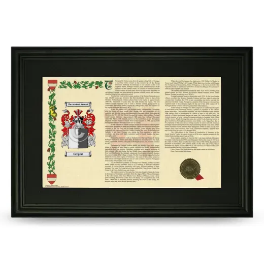 Gregori Deluxe Armorial Landscape Framed- Black