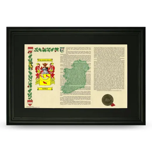 Grehan Deluxe Armorial Landscape Framed- Black