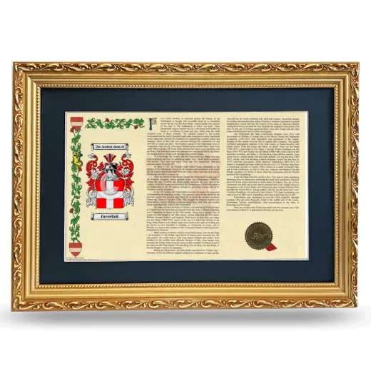 Grevelink Deluxe Armorial Landscape Framed - Gold