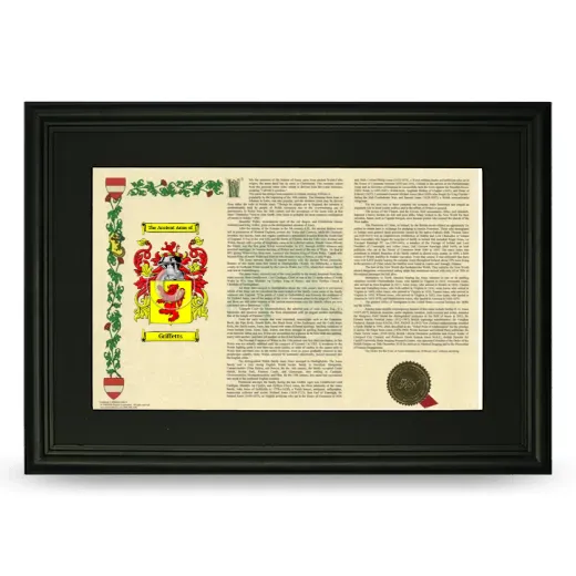 Griffetts Deluxe Armorial Landscape Framed- Black