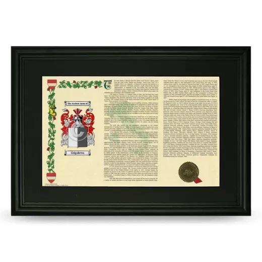 Grigoletto Deluxe Armorial Landscape Framed- Black