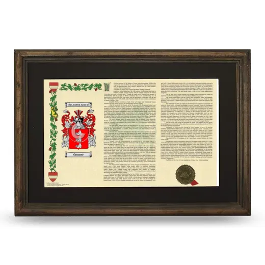 Gronow Deluxe Armorial Landscape Framed - Brown