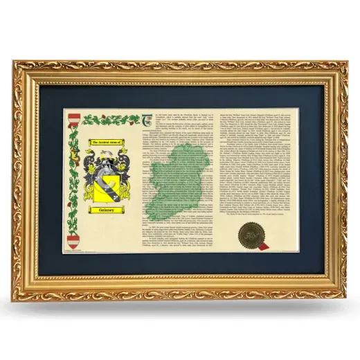 Guinney Deluxe Armorial Landscape Framed - Gold