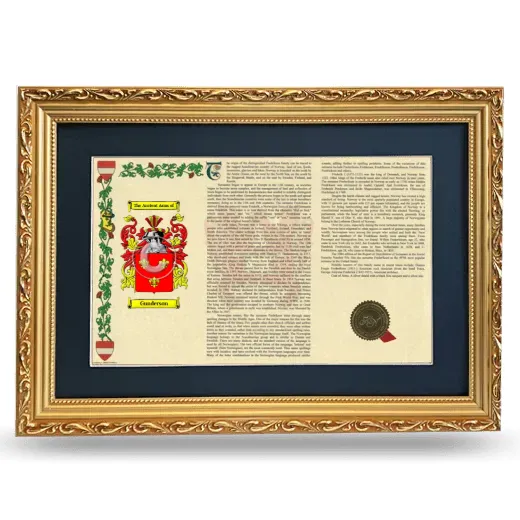 Gunderson Deluxe Armorial Landscape Framed - Gold