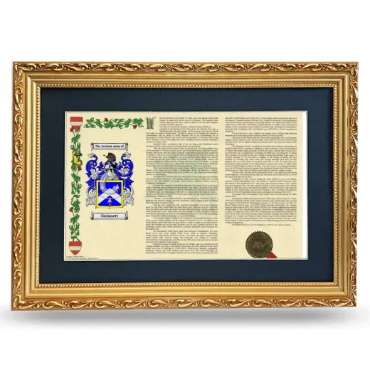 Gwinnett Deluxe Armorial Landscape Framed - Gold