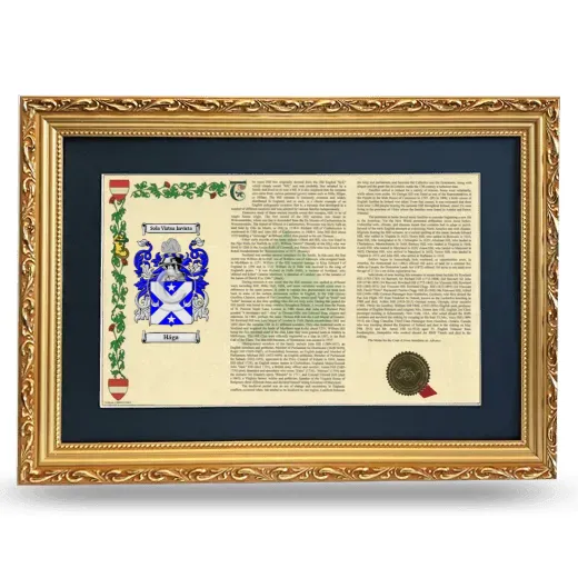 Hága Deluxe Armorial Landscape Framed - Gold
