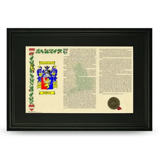 Haddleton Deluxe Armorial Landscape Framed- Black