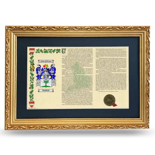 Haddrick Deluxe Armorial Landscape Framed - Gold