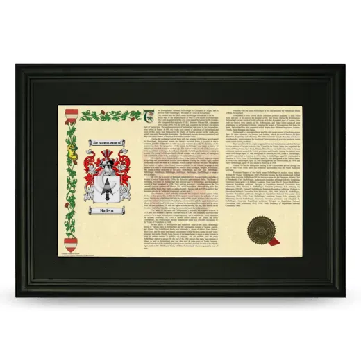 Hadern Deluxe Armorial Landscape Framed- Black