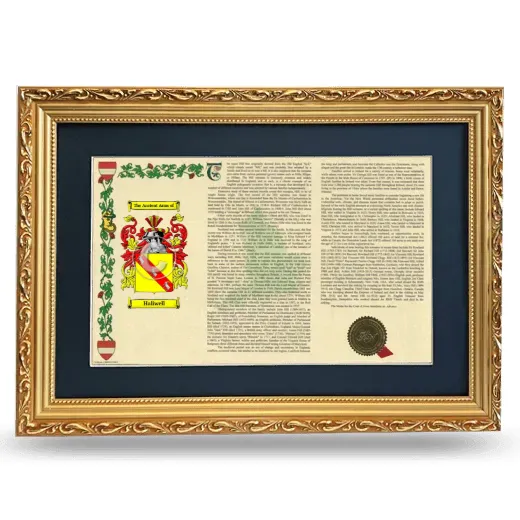 Haliwell Deluxe Armorial Landscape Framed - Gold
