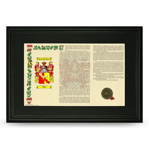 Hall Deluxe Armorial Landscape Framed- Black