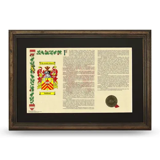 Halland Deluxe Armorial Landscape Framed - Brown