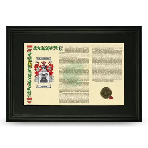 Hallbert Deluxe Armorial Landscape Framed- Black