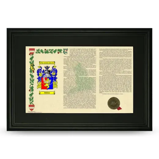 Halton Deluxe Armorial Landscape Framed- Black