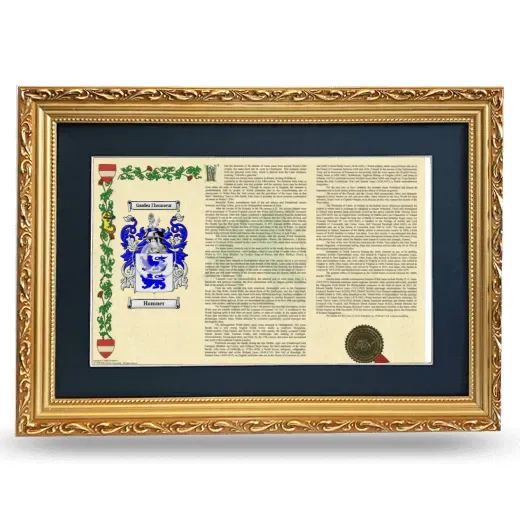 Hamner Deluxe Armorial Landscape Framed - Gold
