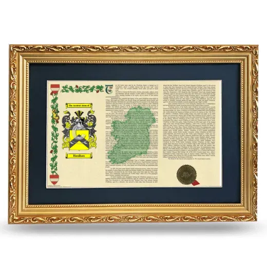 Hanihan Deluxe Armorial Landscape Framed - Gold