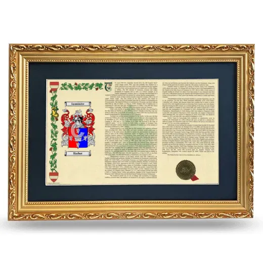 Harbot Deluxe Armorial Landscape Framed - Gold