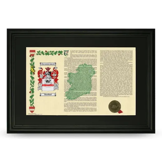 Hareford Deluxe Armorial Landscape Framed- Black