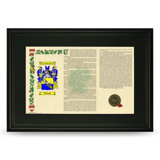 Hartzog Deluxe Armorial Landscape Framed- Black