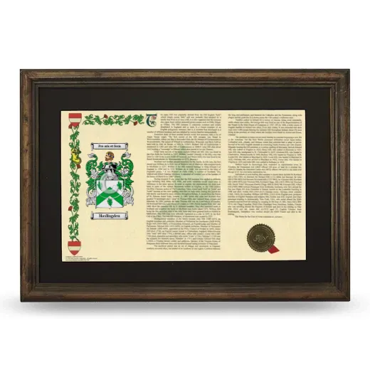 Haslingden Deluxe Armorial Landscape Framed - Brown