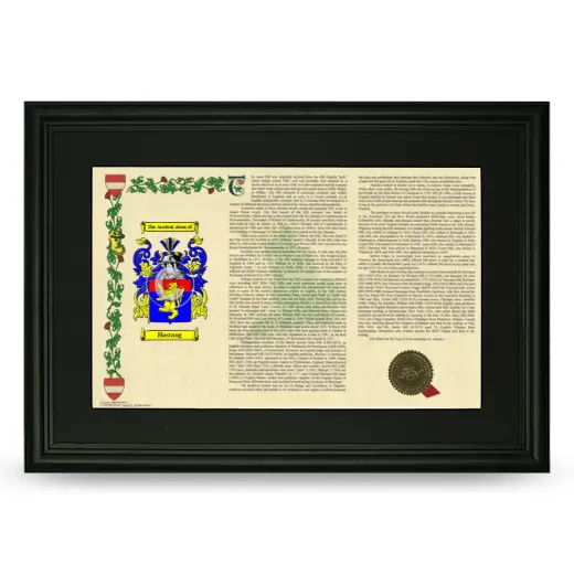 Hastang Deluxe Armorial Landscape Framed- Black