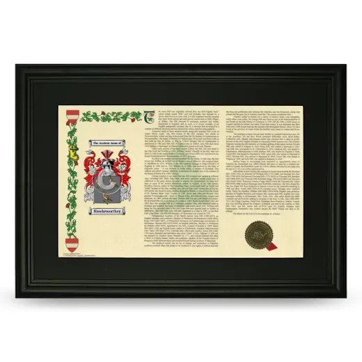 Hawkeworthey Deluxe Armorial Landscape Framed- Black