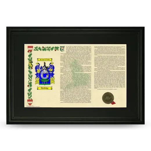 Hawkrigg Deluxe Armorial Landscape Framed- Black