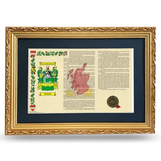 Hearald Deluxe Armorial Landscape Framed - Gold