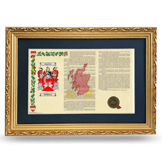 Hebbourn Deluxe Armorial Landscape Framed - Gold