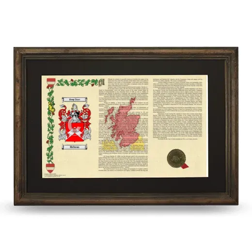Hebron Deluxe Armorial Landscape Framed - Brown