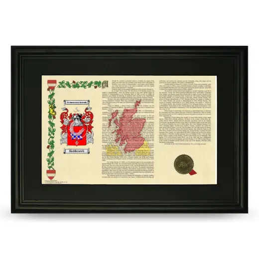 Hedderwick Deluxe Armorial Landscape Framed- Black