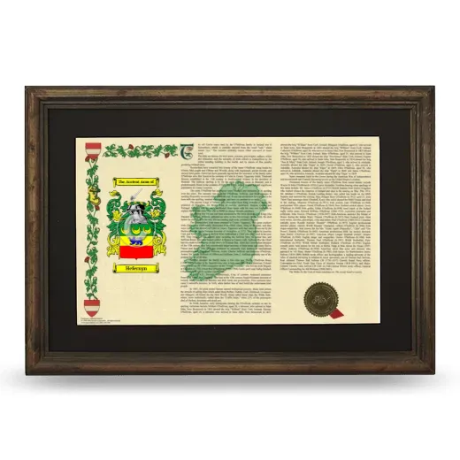 Hefernyn Deluxe Armorial Landscape Framed - Brown