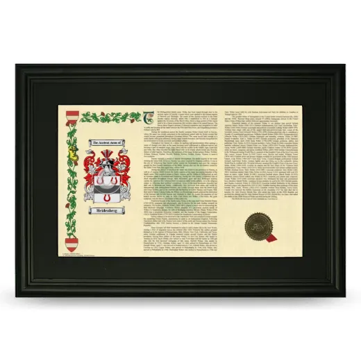 Heidenberg Deluxe Armorial Landscape Framed- Black