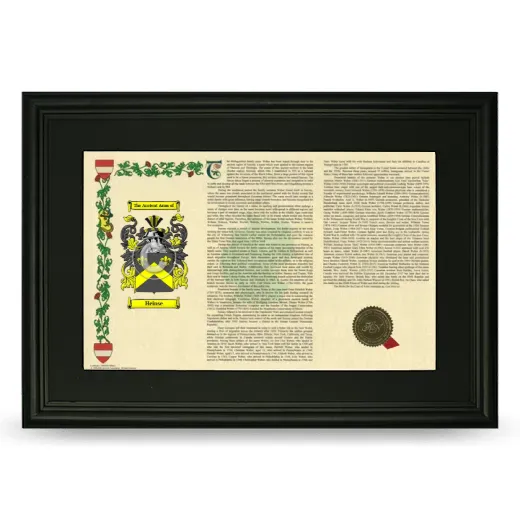 Heinse Deluxe Armorial Landscape Framed- Black