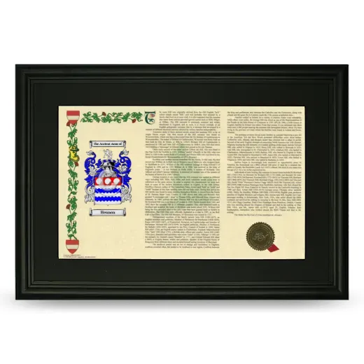 Hennon Deluxe Armorial Landscape Framed- Black