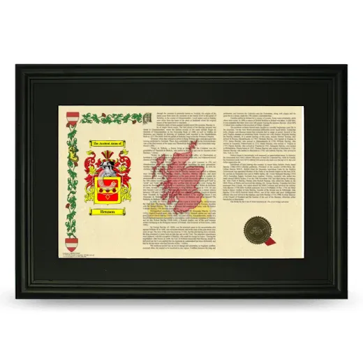 Hennon Deluxe Armorial Landscape Framed- Black