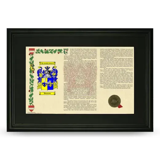 Henssen Deluxe Armorial Landscape Framed- Black