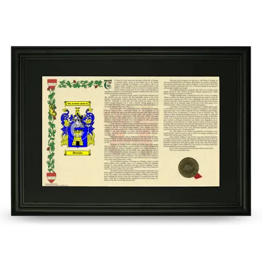 Hernán Deluxe Armorial Landscape Framed- Black