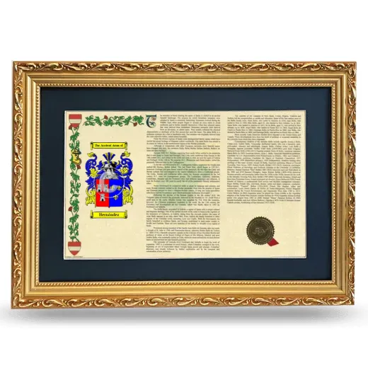 Hernández Deluxe Armorial Landscape Framed - Gold