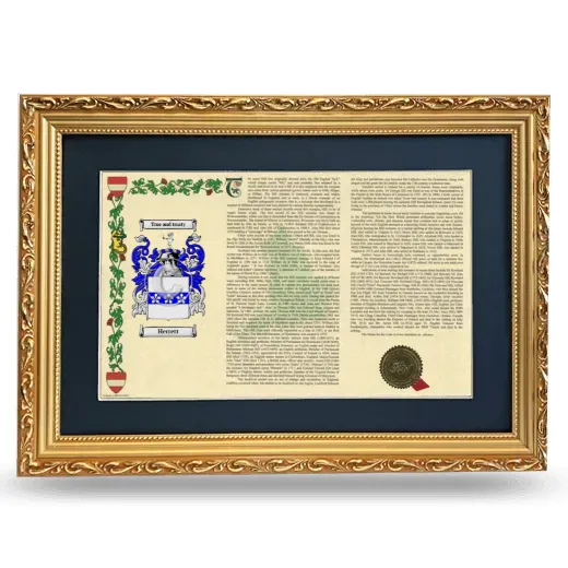 Herrett Deluxe Armorial Landscape Framed - Gold