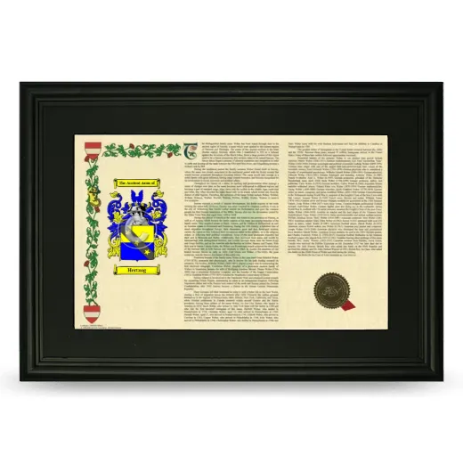 Hertzog Deluxe Armorial Landscape Framed- Black