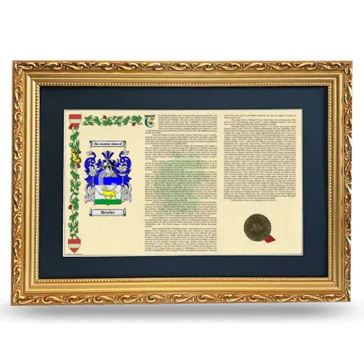 Heseler Deluxe Armorial Landscape Framed - Gold