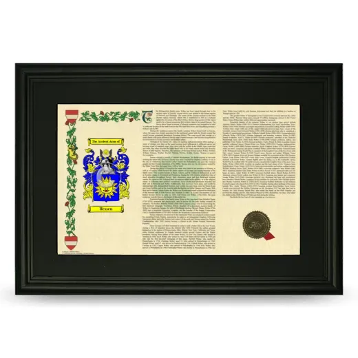 Hessen Deluxe Armorial Landscape Framed- Black