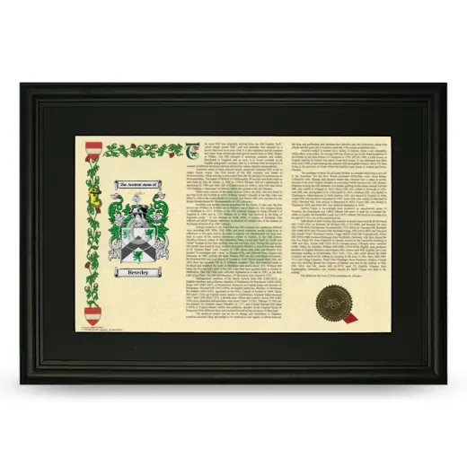Heverley Deluxe Armorial Landscape Framed- Black