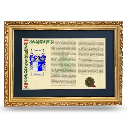 Hickmane Deluxe Armorial Landscape Framed - Gold