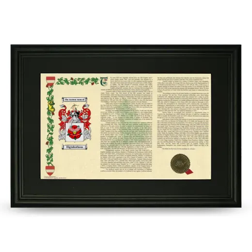Higinbothom Deluxe Armorial Landscape Framed- Black