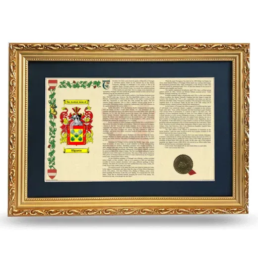 Higuera Deluxe Armorial Landscape Framed - Gold