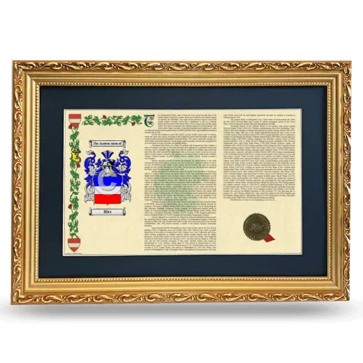 Hitz Deluxe Armorial Landscape Framed - Gold