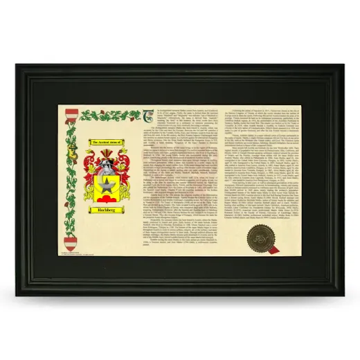 Hochberg Deluxe Armorial Landscape Framed- Black