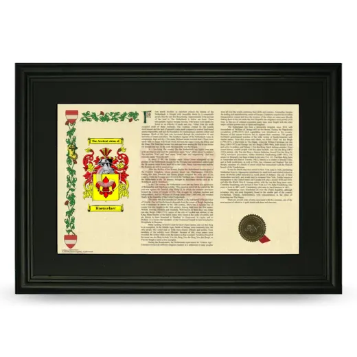 Hoenselaer Deluxe Armorial Landscape Framed- Black